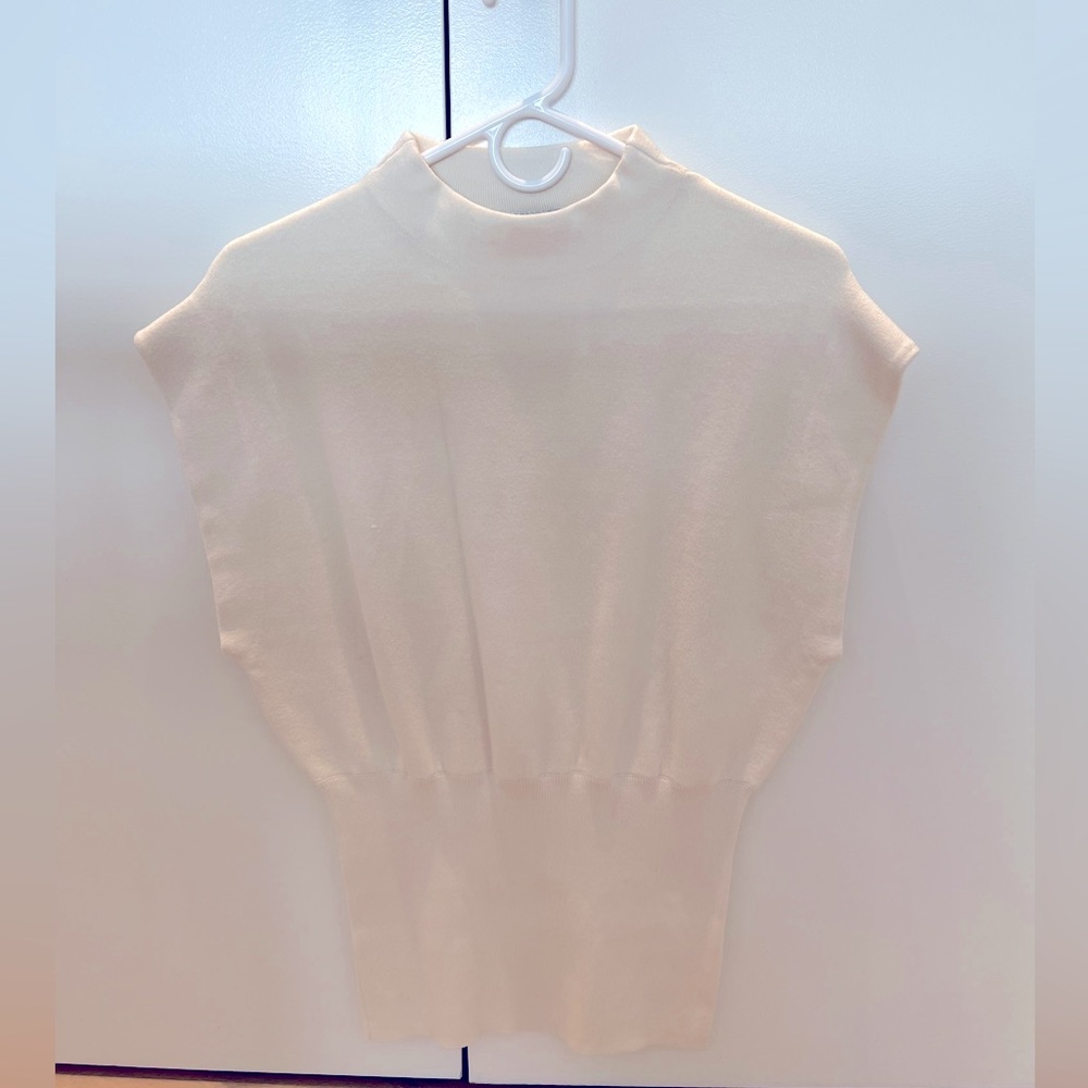 & other stories Cream Knit Short Sleeved Top